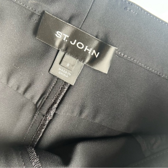 St. John Size 8 Black Gold Zipper Pants Trousers - Picture 3 of 6